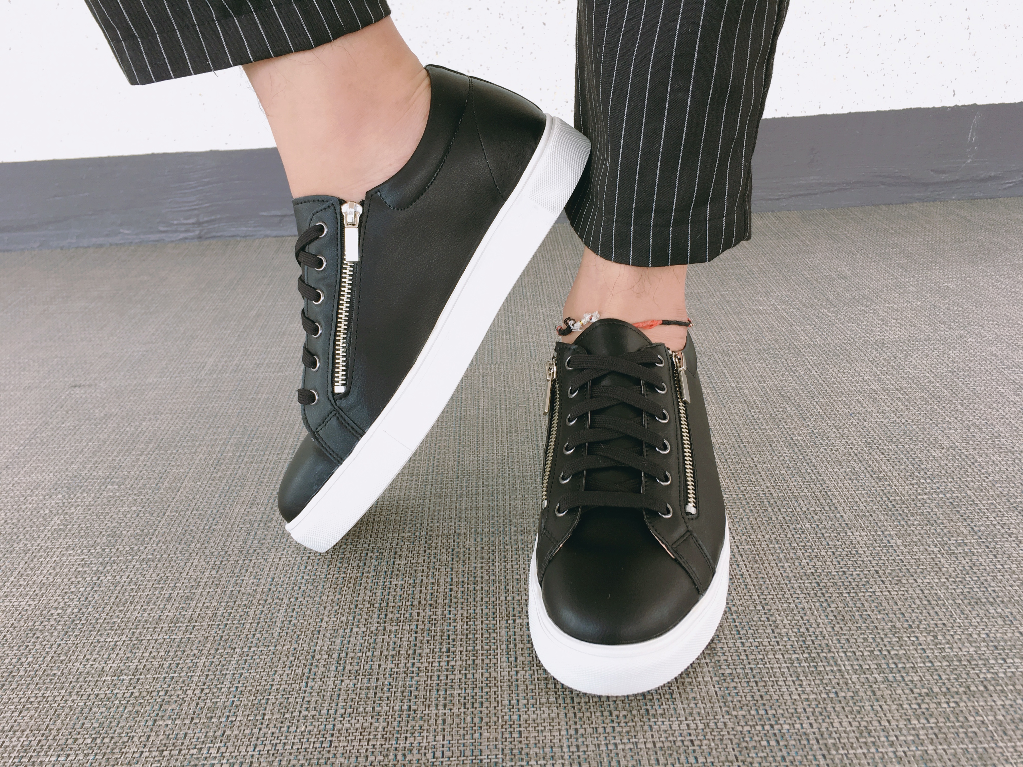 Men Height Shoes Men Heel Zipper Sneakers Shoes Wh