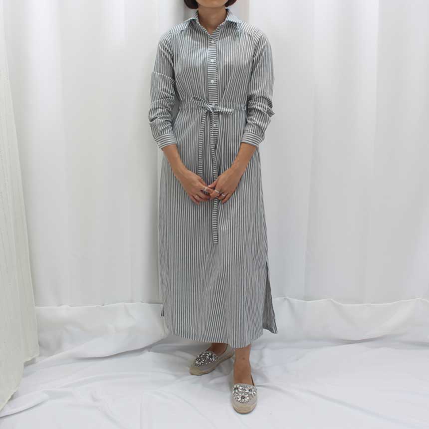 New Striped Shirt Dress Cafe Mocha Nourishment Fal