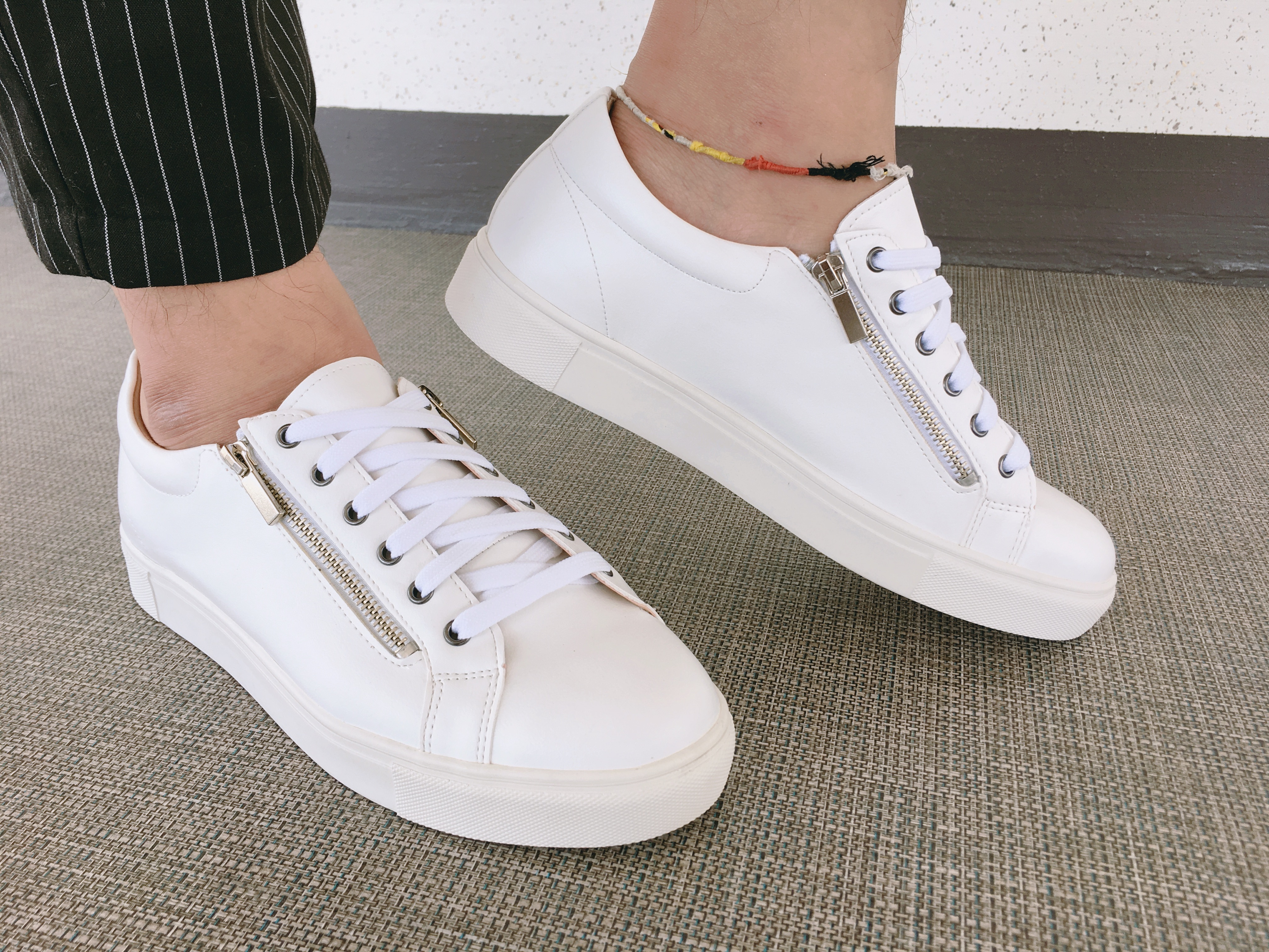 Men Height Shoes Men Heel Zipper Sneakers Shoes Wh