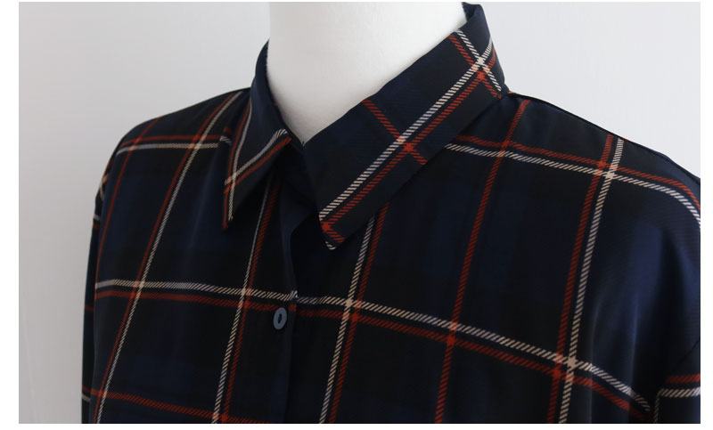 Women Blouses Lucky check blouse khaki, navy, wine