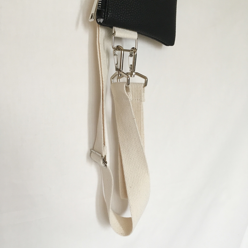 New Leather Strap Mini Clutch Black, White, Camel,