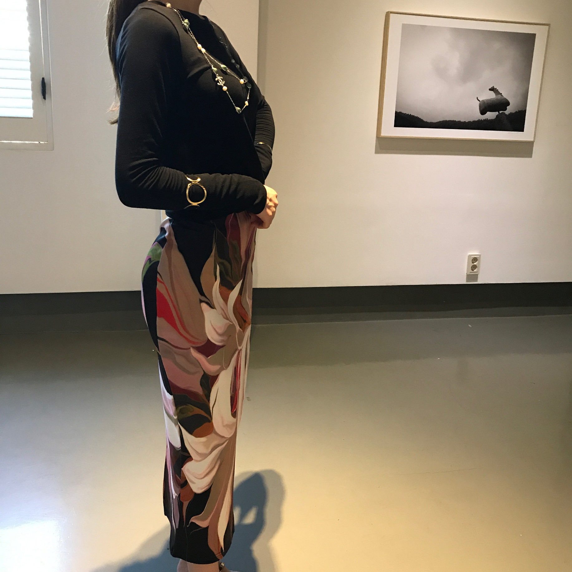 About JJ Gemstone Pearl Sha_nell Necklace `Layered