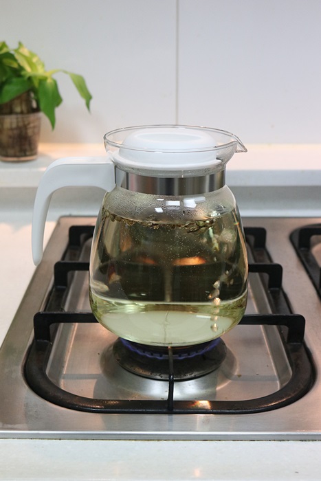 Flame-proof heat-resistant glass tea pot Black, wh