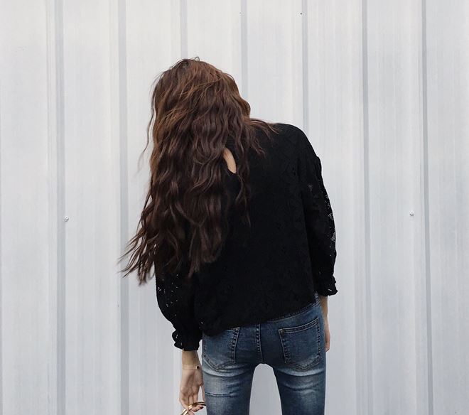 NEW FASHION LADY GIRL Blouse Banni White Black Lac