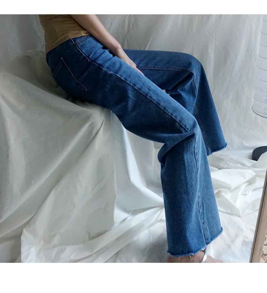 Women Jeans Pants Skirts Wide Boots Cut Denim Pant