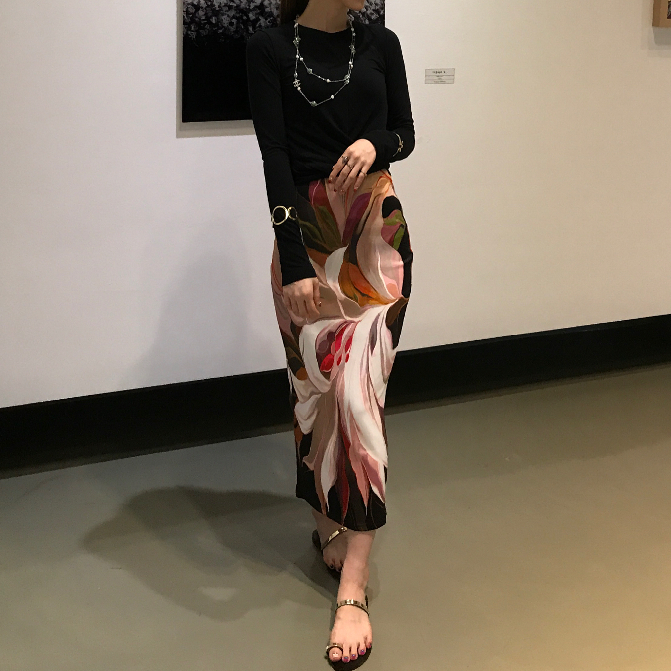 About JJ Gemstone Pearl Sha_nell Necklace `Layered