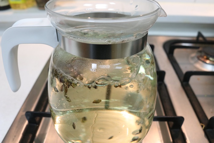 Flame-proof heat-resistant glass tea pot Black, wh