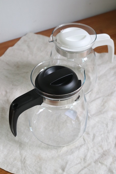 Flame-proof heat-resistant glass tea pot Black, wh