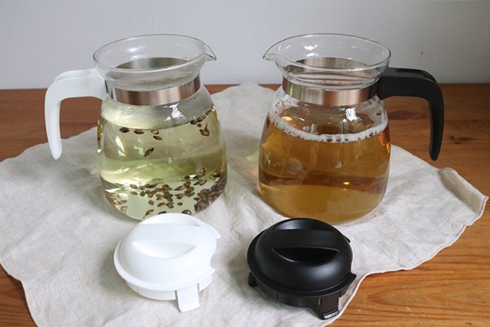 Flame-proof heat-resistant glass tea pot Black, wh