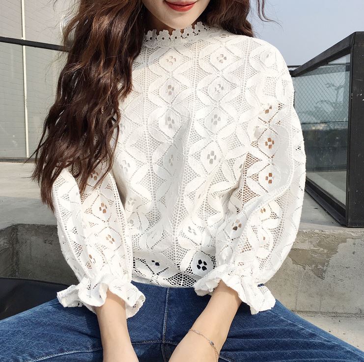 NEW FASHION LADY GIRL Blouse Banni White Black Lac