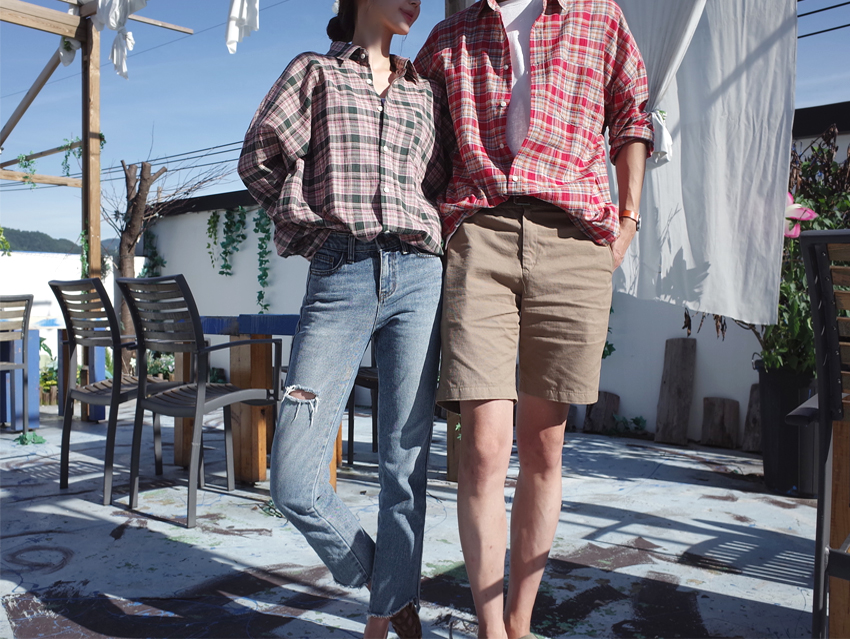 Women Blouses Autumn Woman Over Buffet Check South