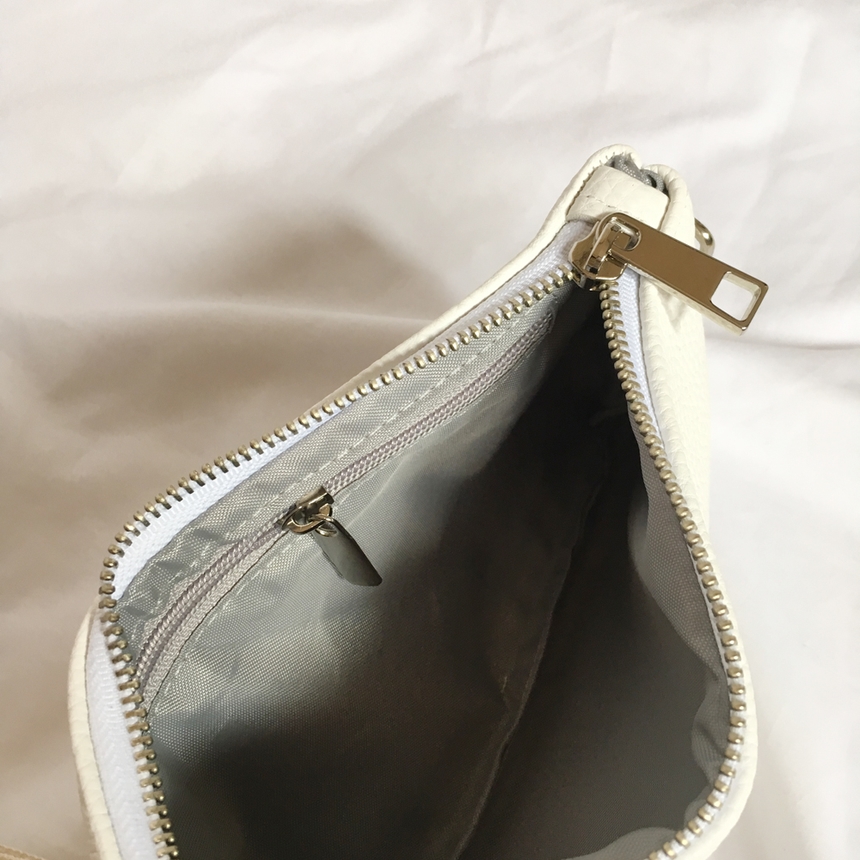 New Leather Strap Mini Clutch Black, White, Camel,