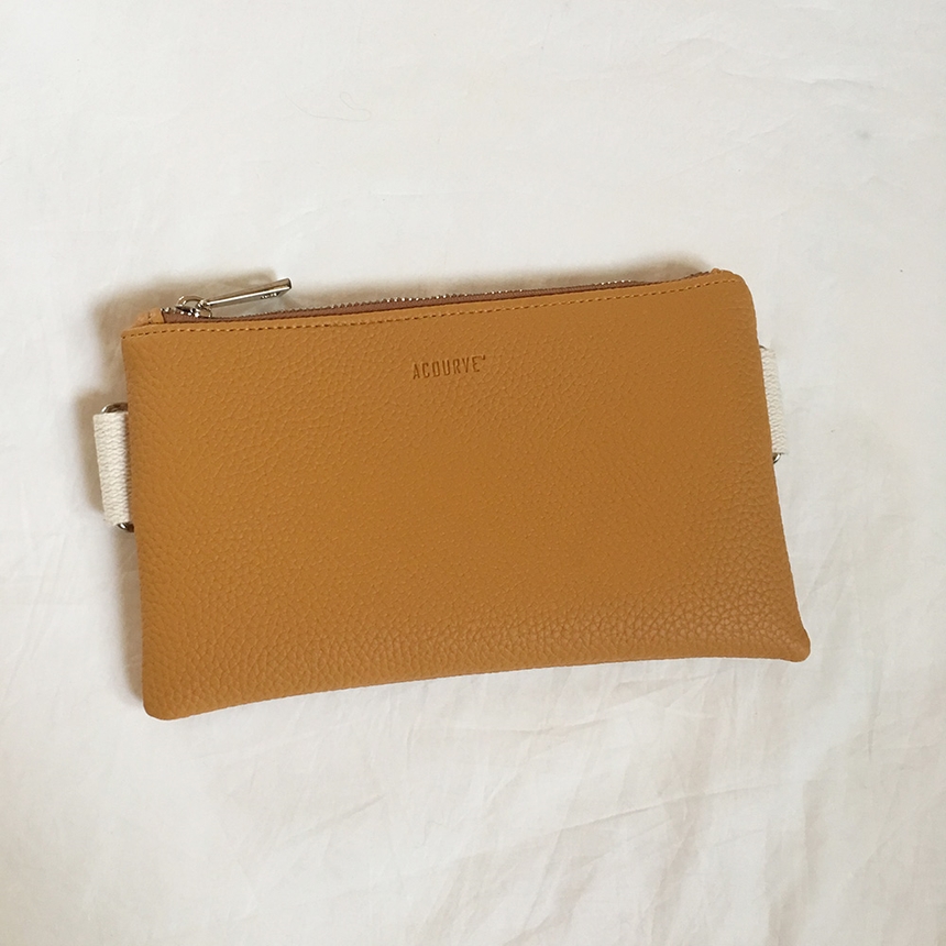 New Leather Strap Mini Clutch Black, White, Camel,