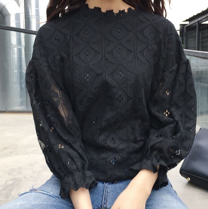 NEW FASHION LADY GIRL Blouse Banni White Black Lac