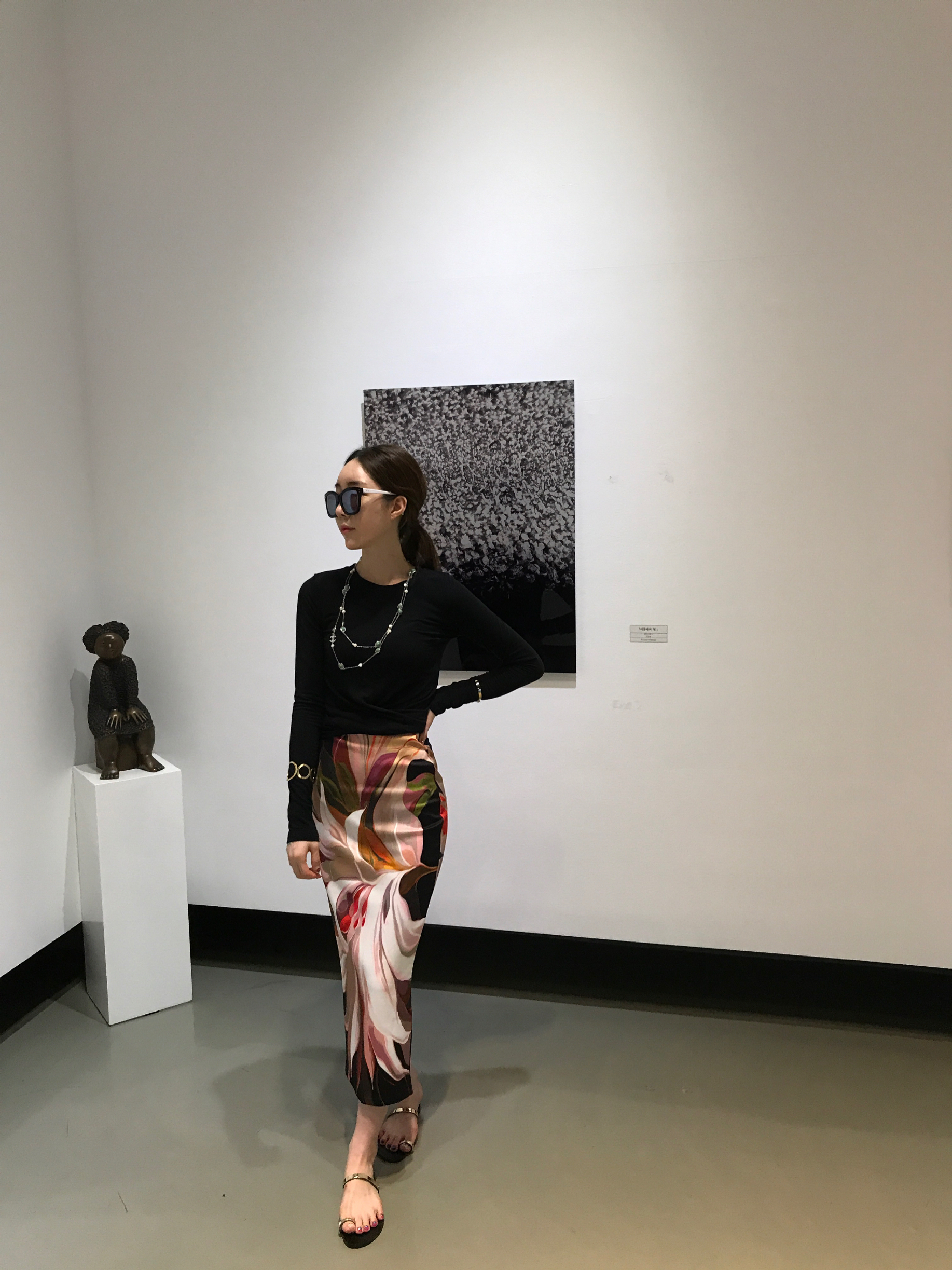 About JJ Gemstone Pearl Sha_nell Necklace `Layered