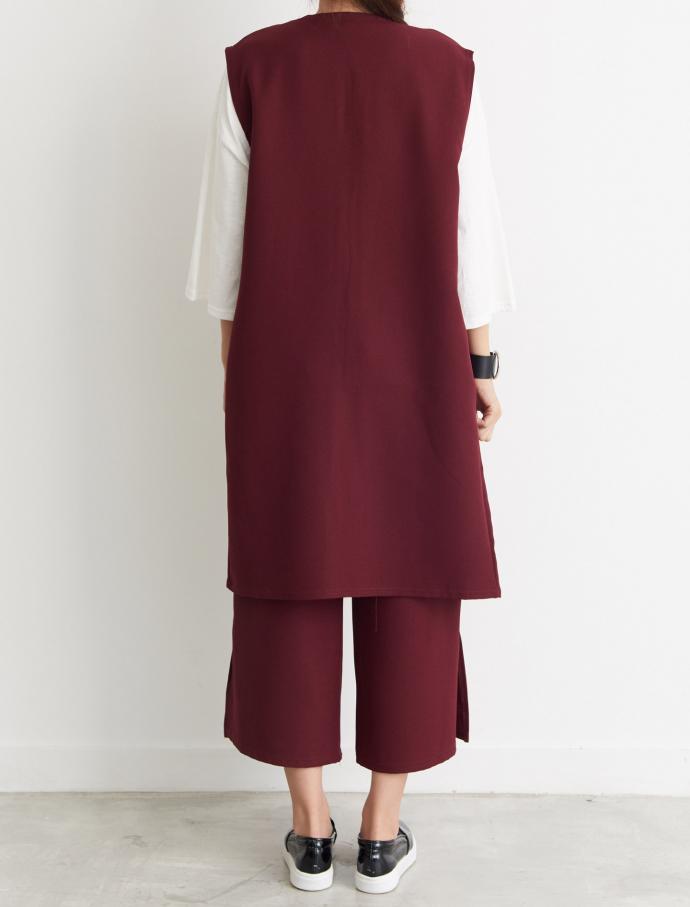 Vest Slacks Autumn Coordination Set Walking Mom Ut