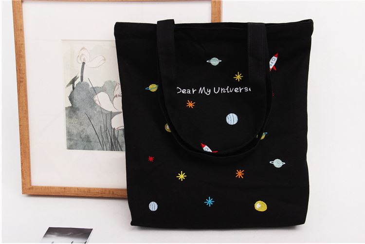 BASB-016 Eco Bag Line Cosmic Black Hole Embroidery