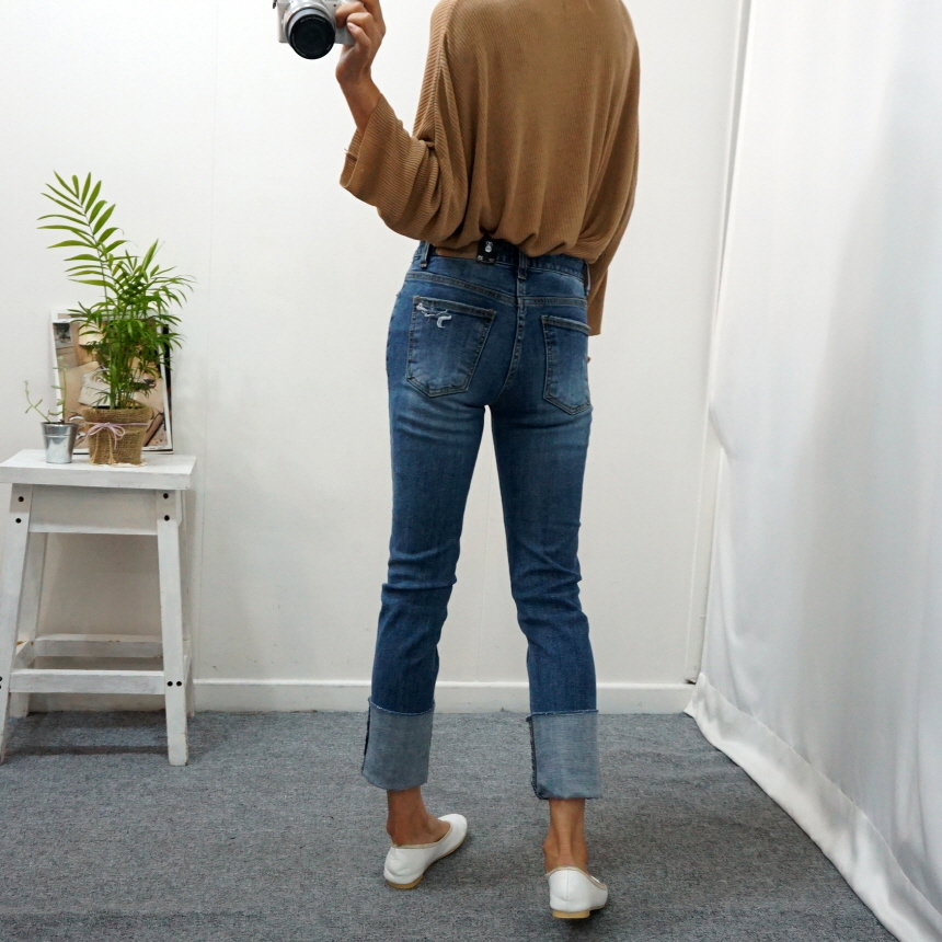 Women Jeans Pants Roll-Up Remedies Date Span Jeans