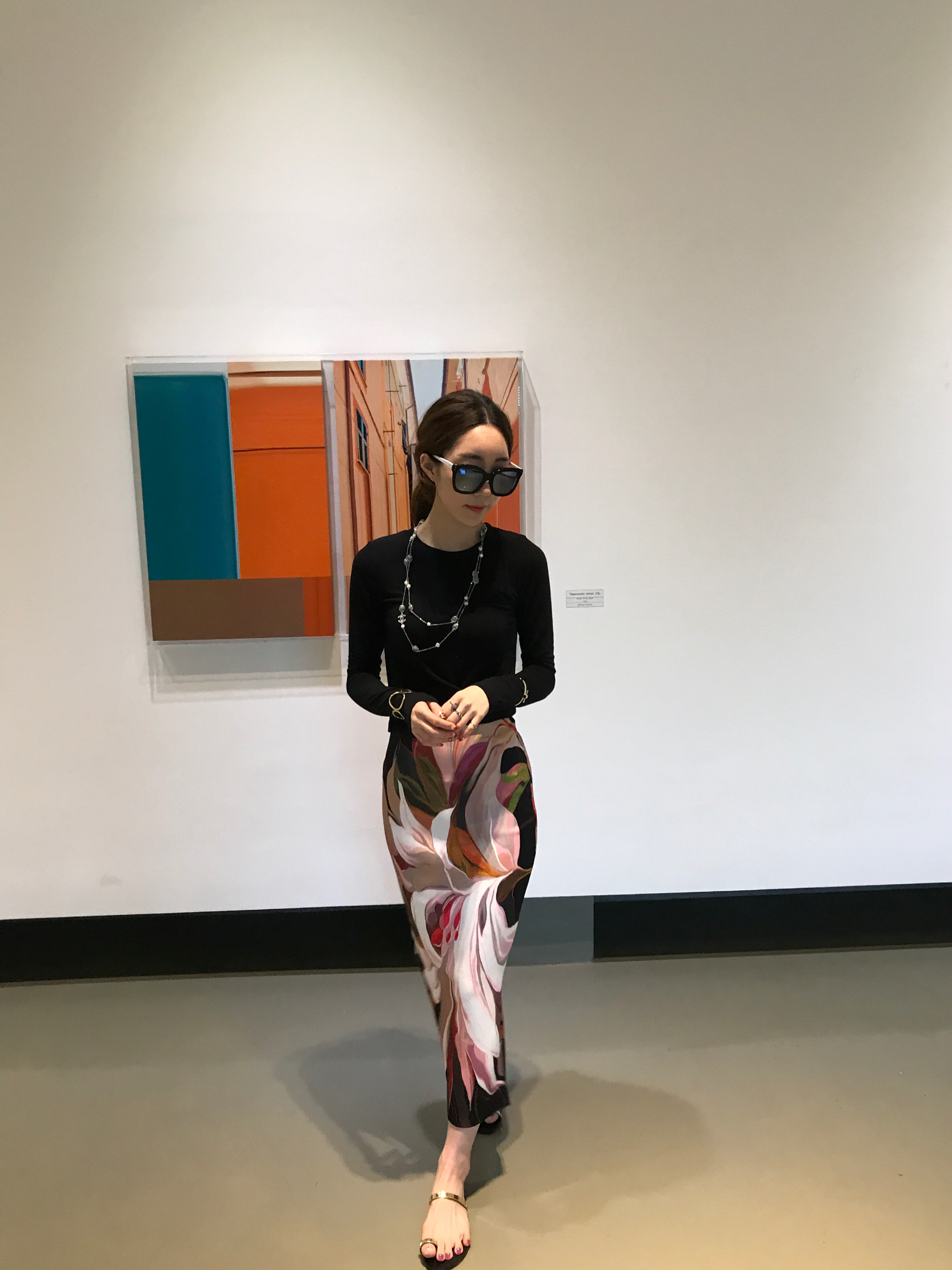 About JJ Gemstone Pearl Sha_nell Necklace `Layered