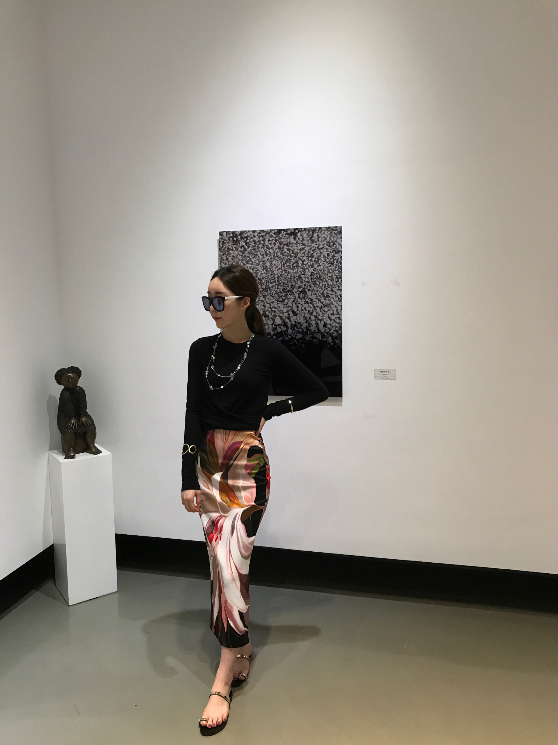 About JJ Gemstone Pearl Sha_nell Necklace `Layered