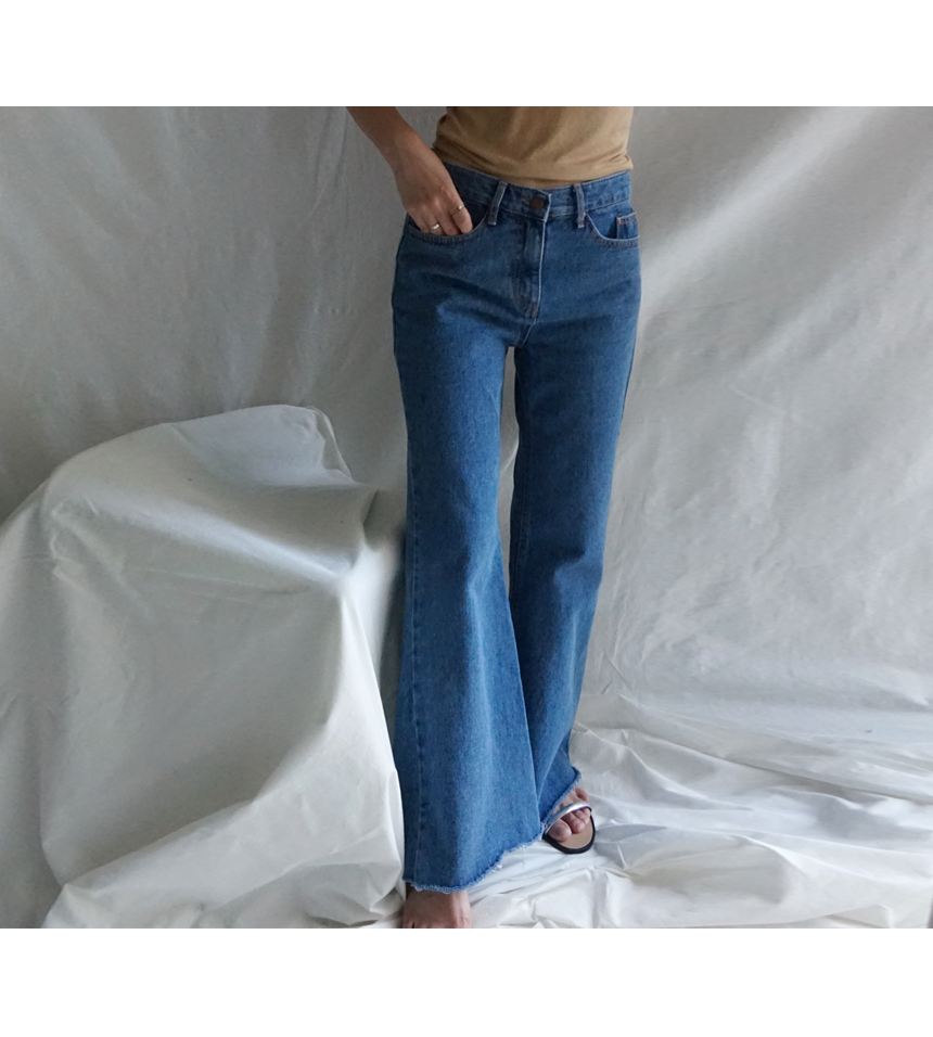 Women Jeans Pants Skirts Wide Boots Cut Denim Pant