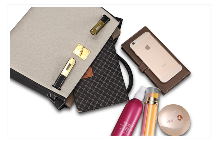 New Women's Bags Natural Cowhide Two-tone Kelly