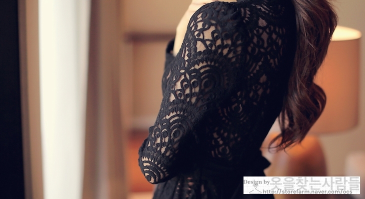 New Women Dress Black Punching Lace Flower Eyelet 