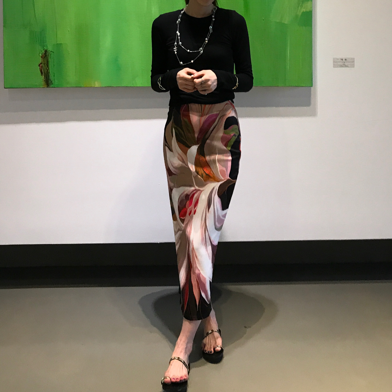 About JJ Gemstone Pearl Sha_nell Necklace `Layered