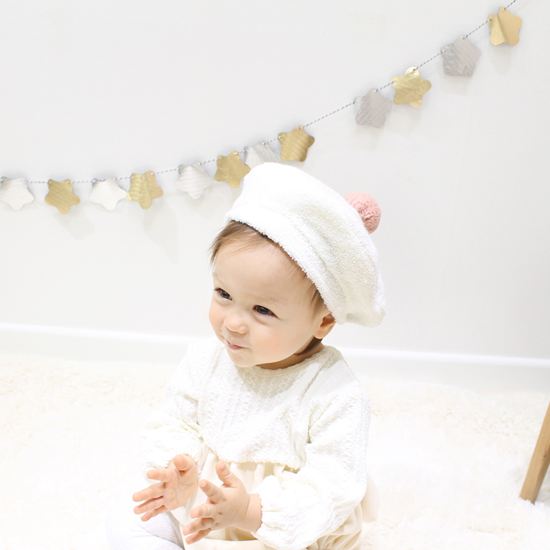 Knitted beret baby toddler baby 100 days woman man