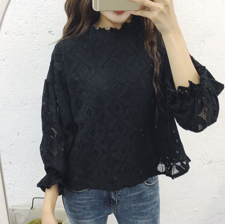 NEW FASHION LADY GIRL Blouse Banni White Black Lac
