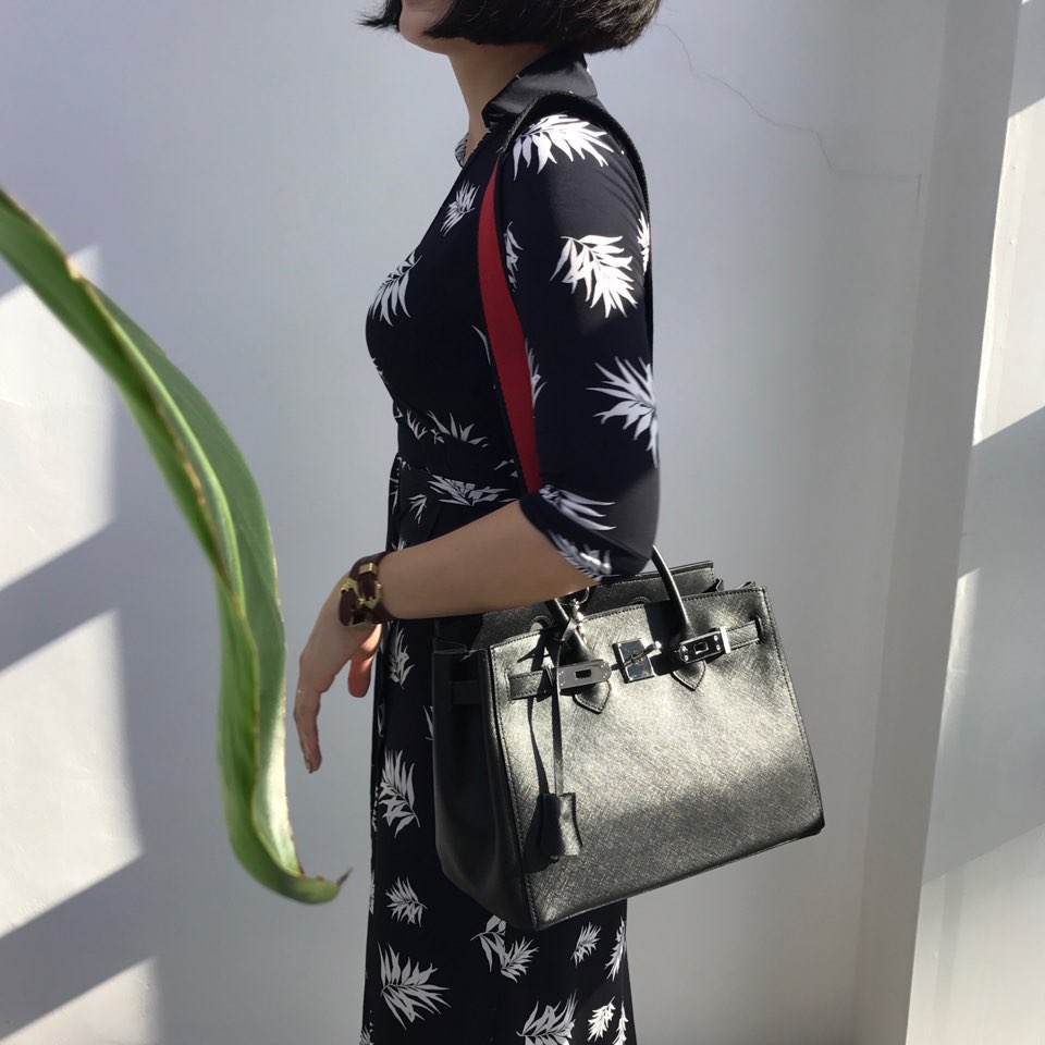 New Women's Bags Strap Birkin Bag Leather Tote 