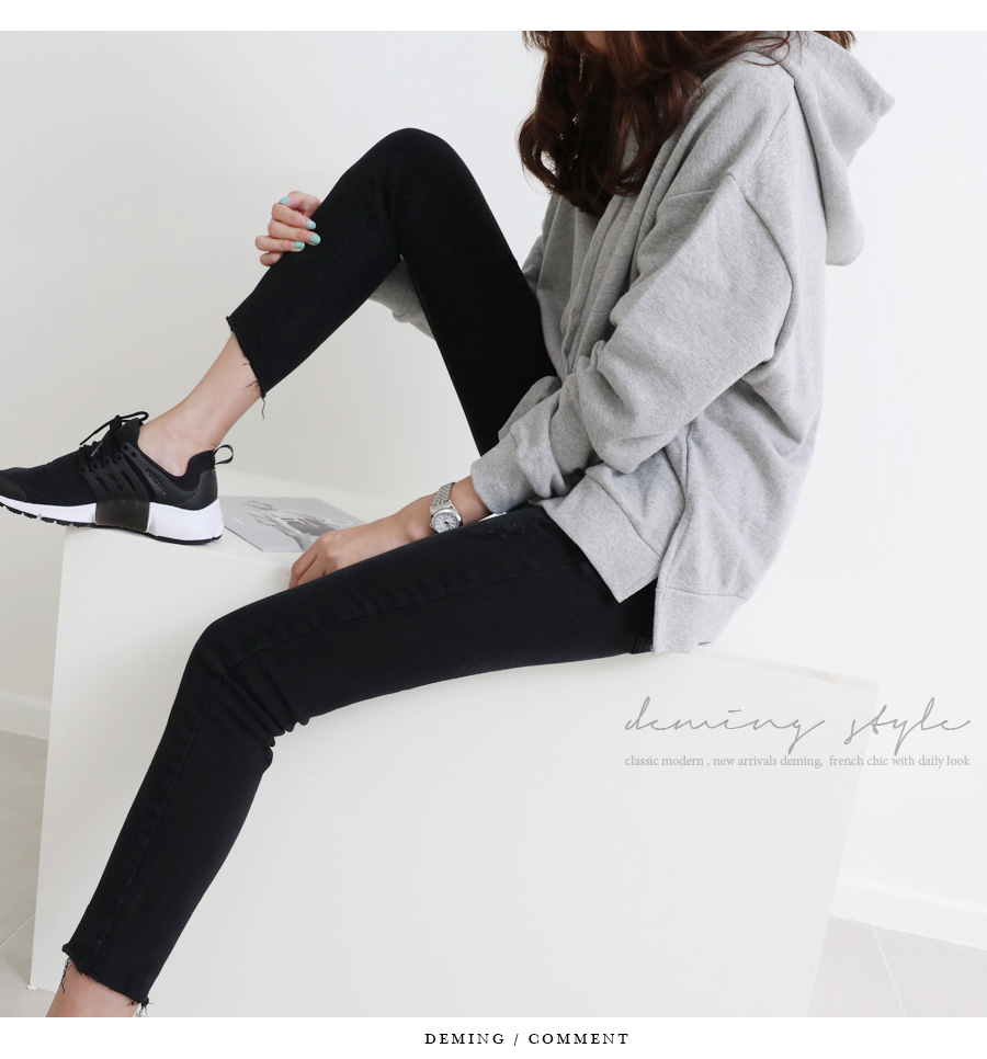 Dimming hooded T-shirt, 5-color female slit