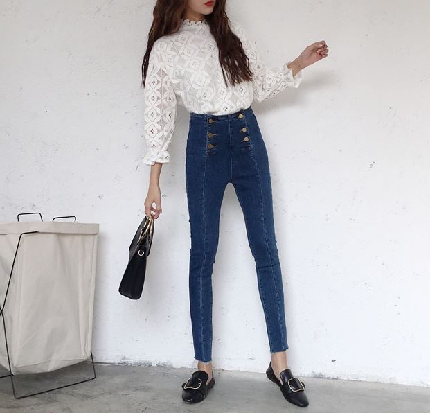 NEW FASHION LADY GIRL Blouse Banni White Black Lac