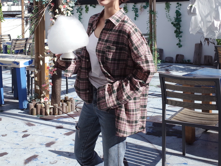 Women Blouses Autumn Woman Over Buffet Check South