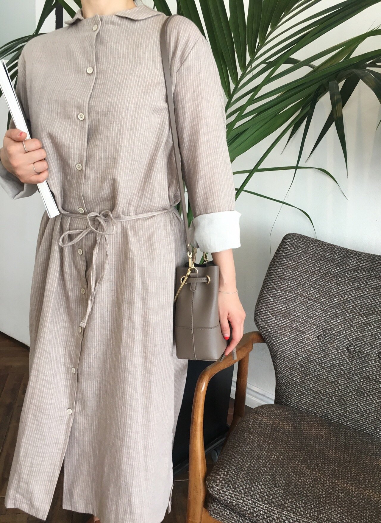 New Striped Shirt Dresses Daily Coordinate Basic P