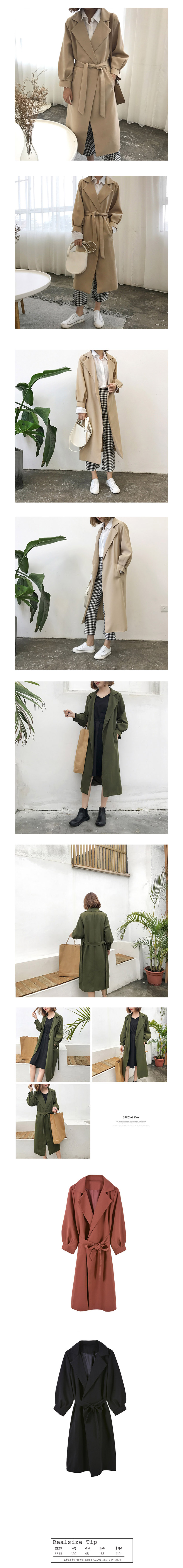 College student Look simple long coat, 4color Wome