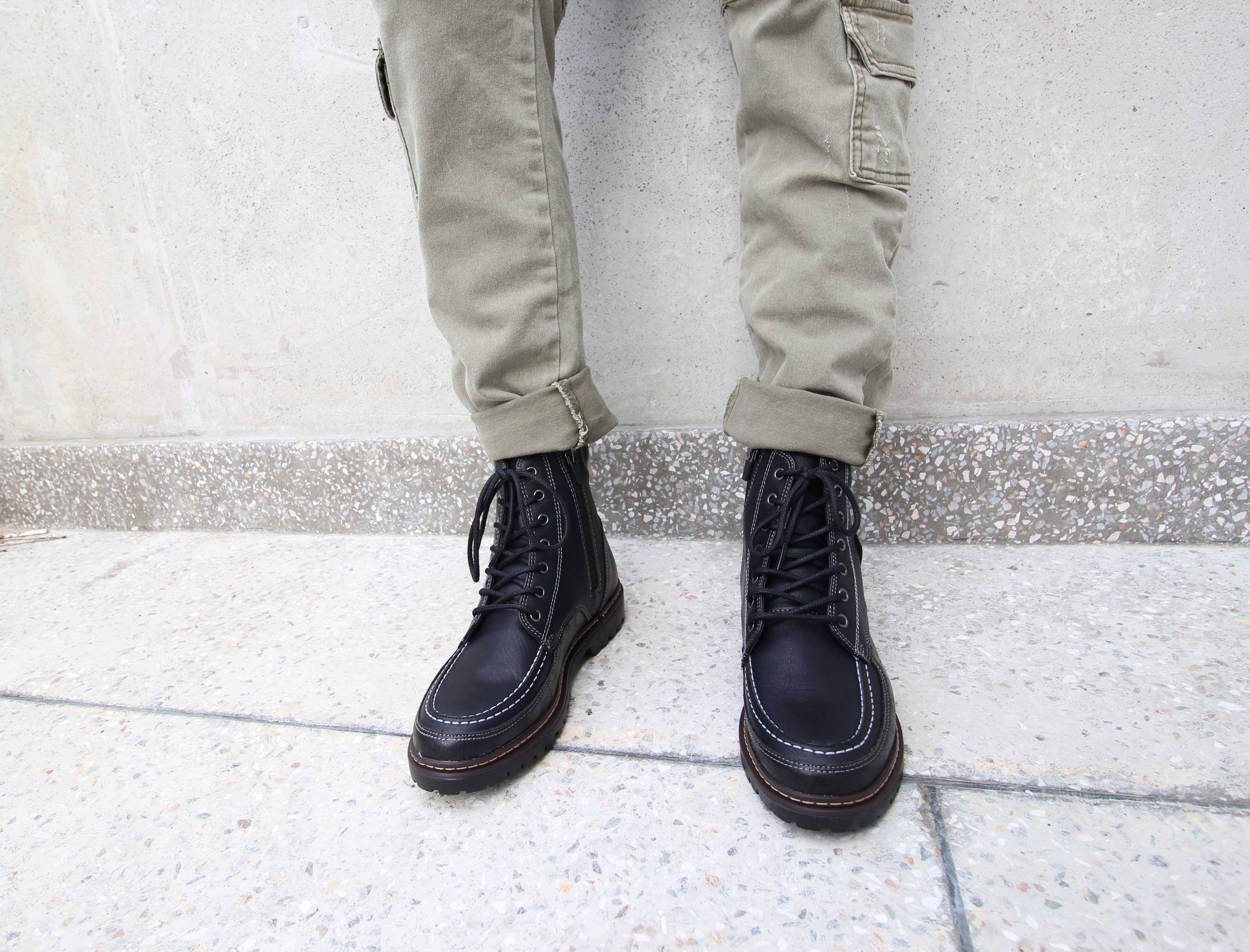 NEW MEN WALLKER BOOTS Men's Quilted Leather Wal