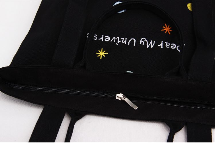 BASB-016 Eco Bag Line Cosmic Black Hole Embroidery