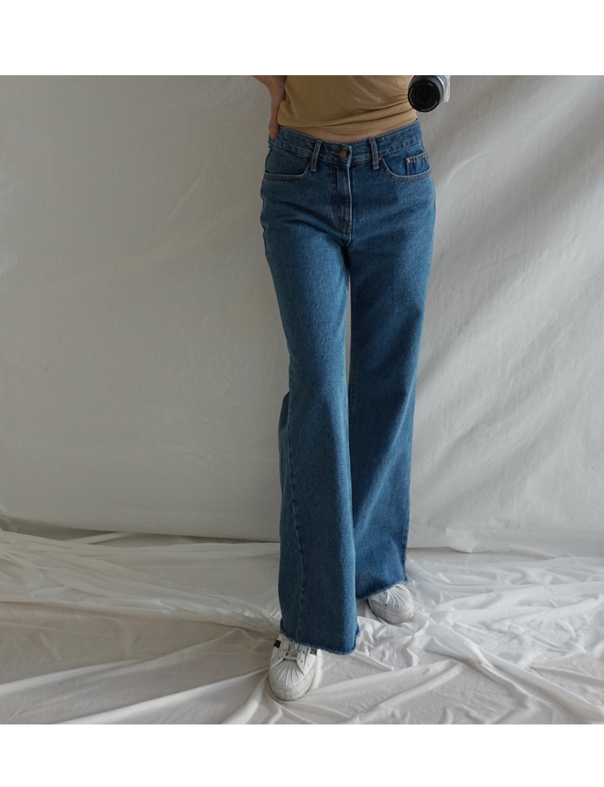 Women Jeans Pants Skirts Wide Boots Cut Denim Pant