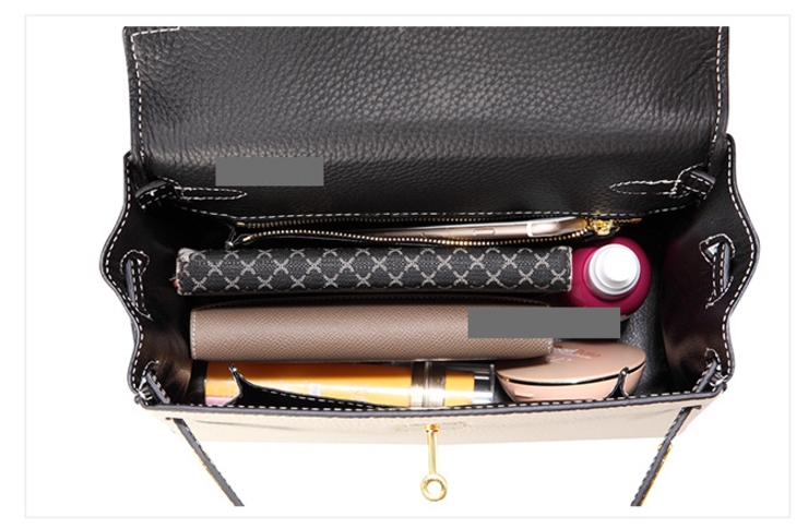 New Women's Bags Natural Cowhide Two-tone Kelly