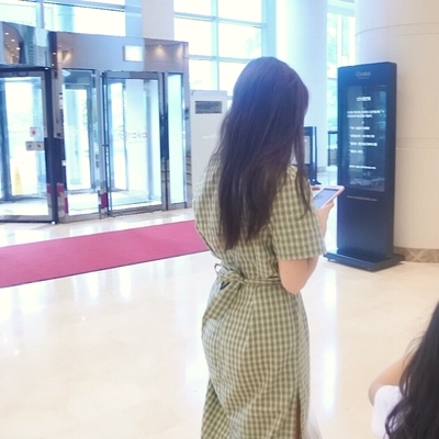 NEW FASHION LADY GIRL DRESS sale Summer Green Chec