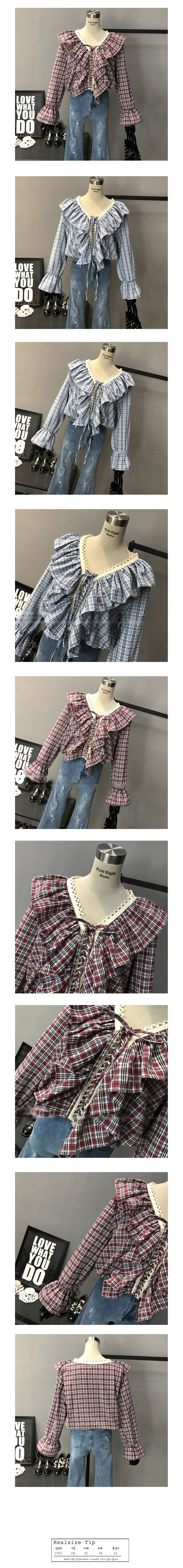 NEW FASHION LADY GIRL Blouse imported, V-neck Chec