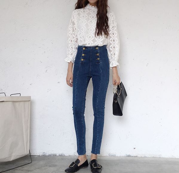 NEW FASHION LADY GIRL Blouse Banni White Black Lac