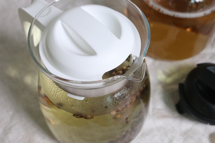 Flame-proof heat-resistant glass tea pot Black, wh