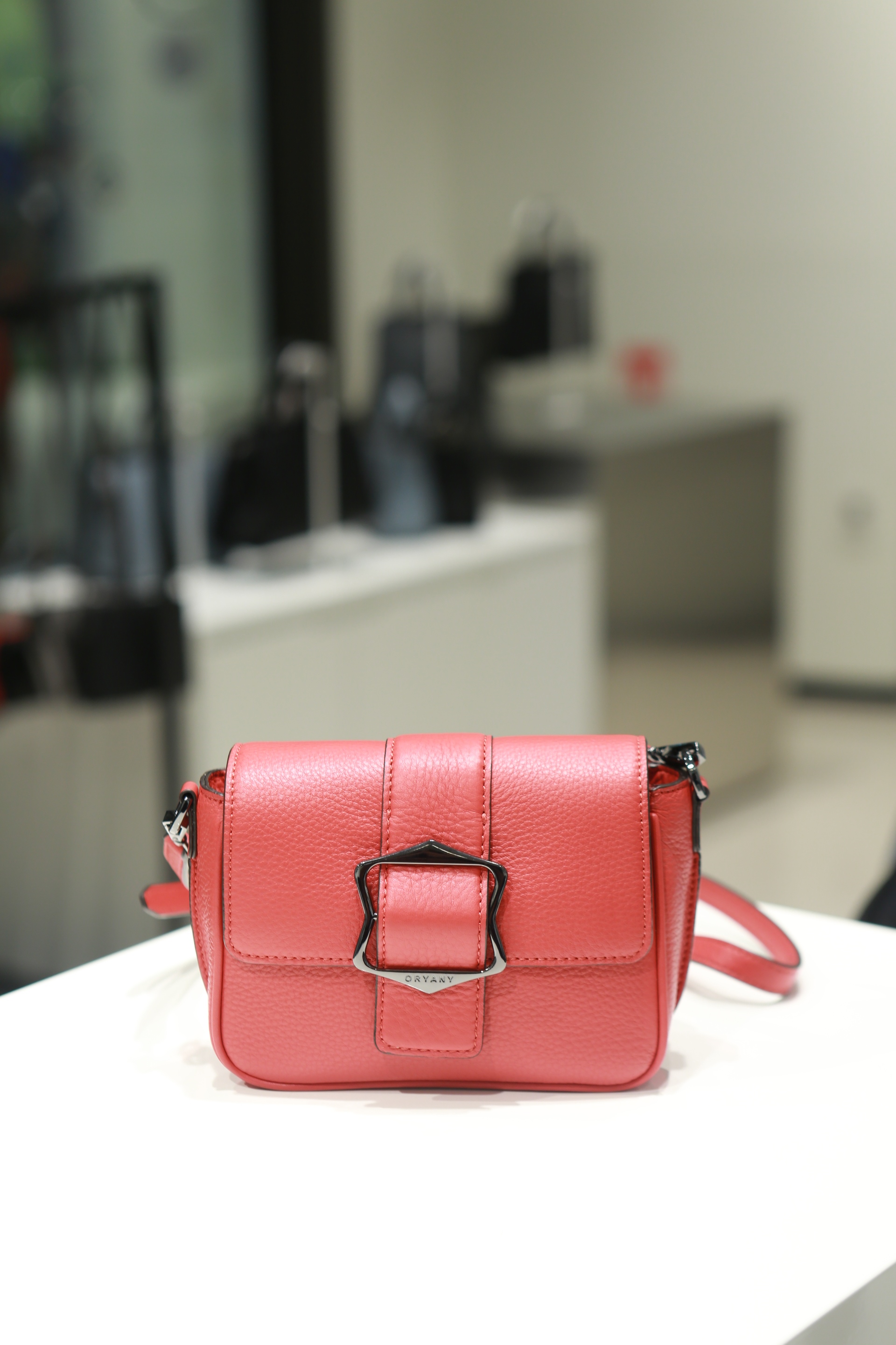 New Oyani Jerome mini flap cross back lava red O7F