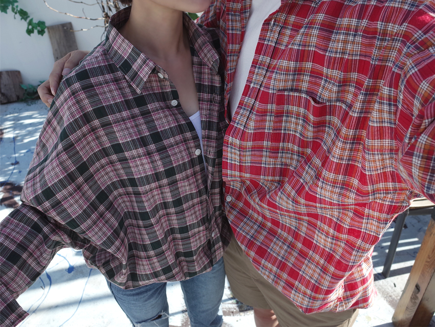 Women Blouses Autumn Woman Over Buffet Check South