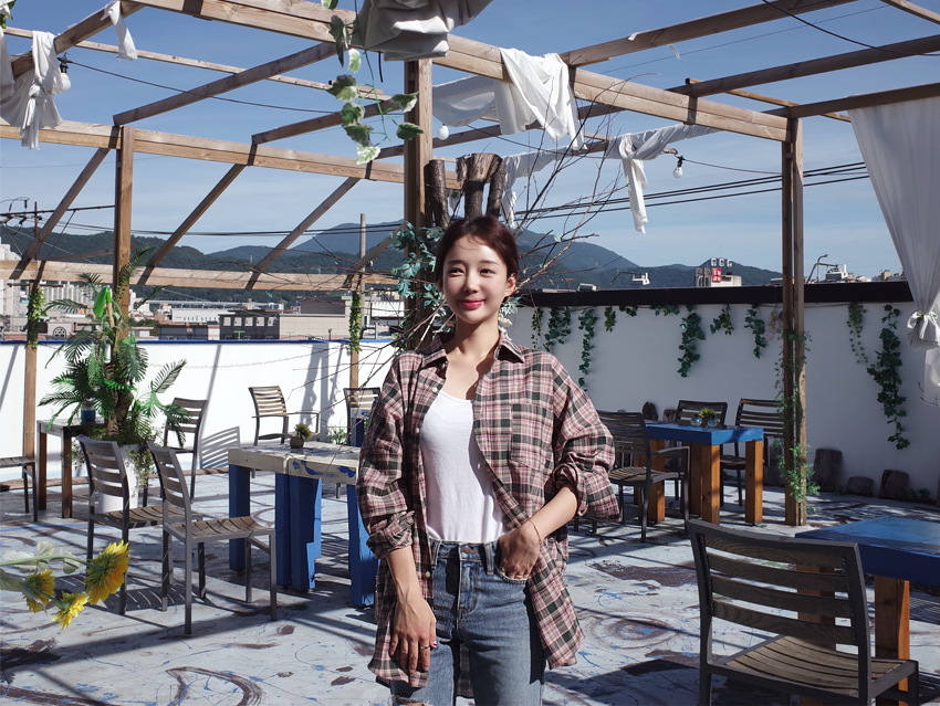 Women Blouses Autumn Woman Over Buffet Check South