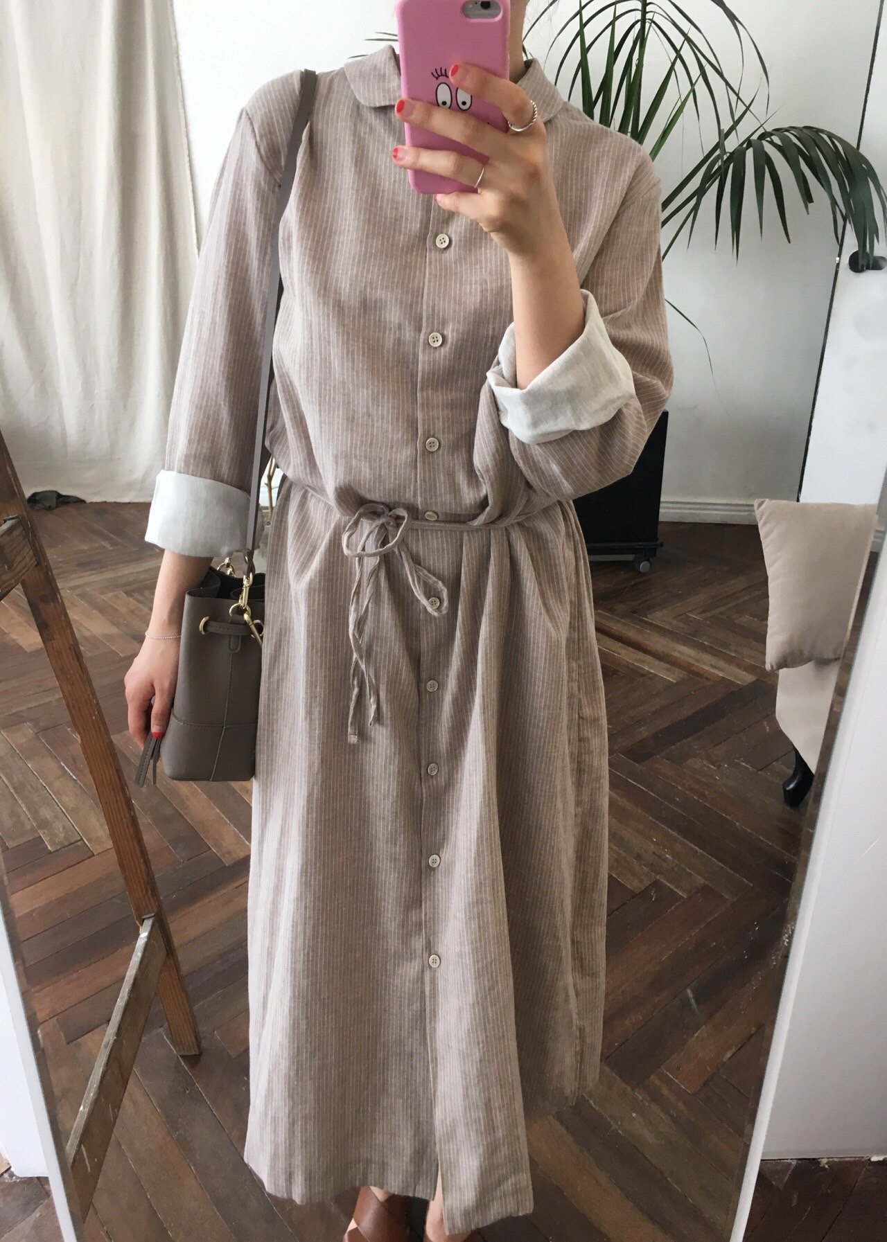 New Striped Shirt Dresses Daily Coordinate Basic P