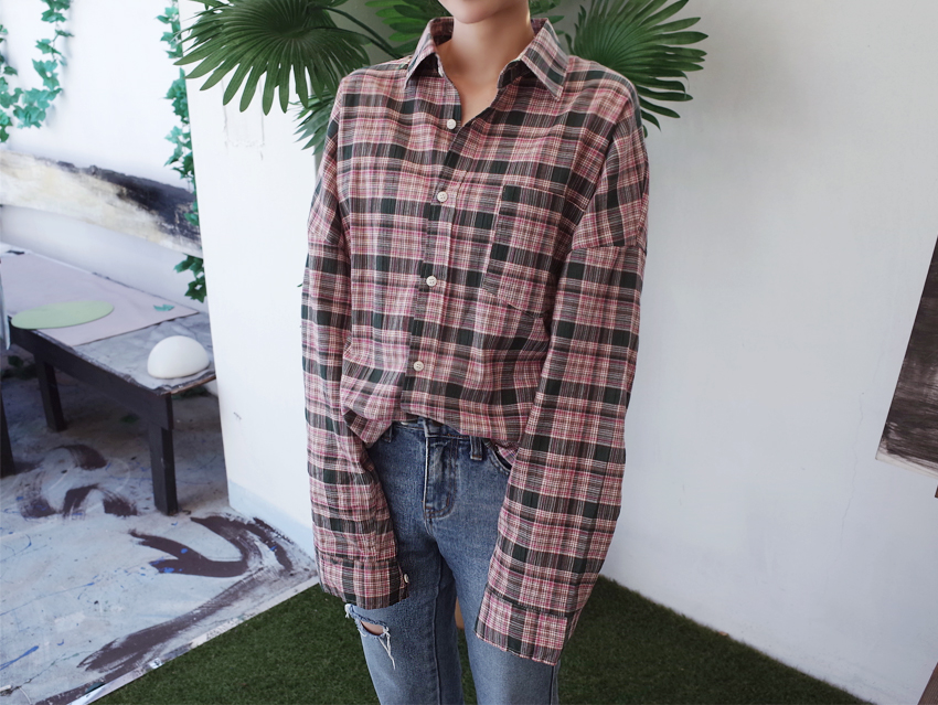 Women Blouses Autumn Woman Over Buffet Check South