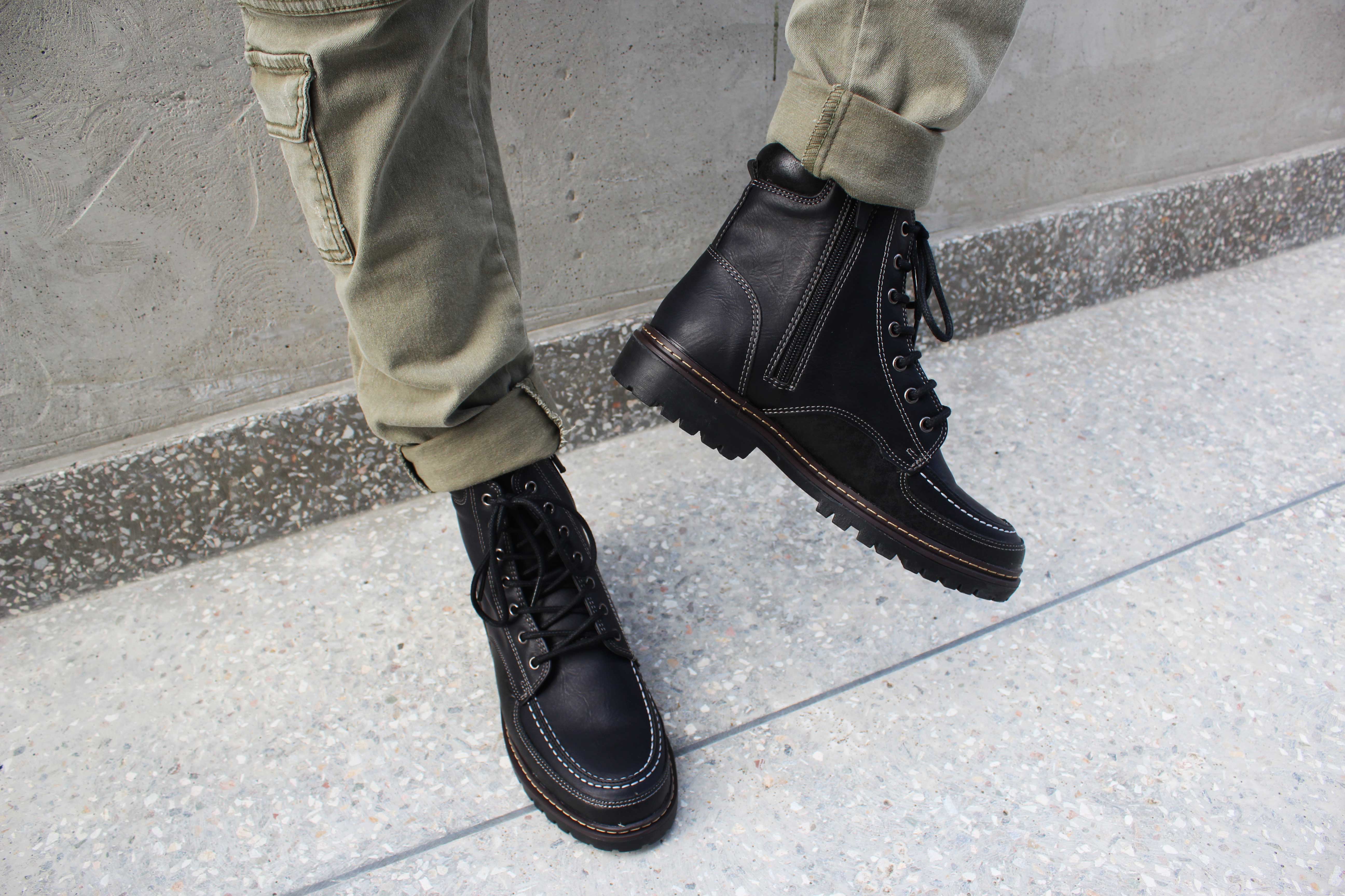 NEW MEN WALLKER BOOTS Men's Quilted Leather Wal